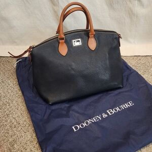 Vintage Dooney & Bourke Navy pebble grain leather handbag